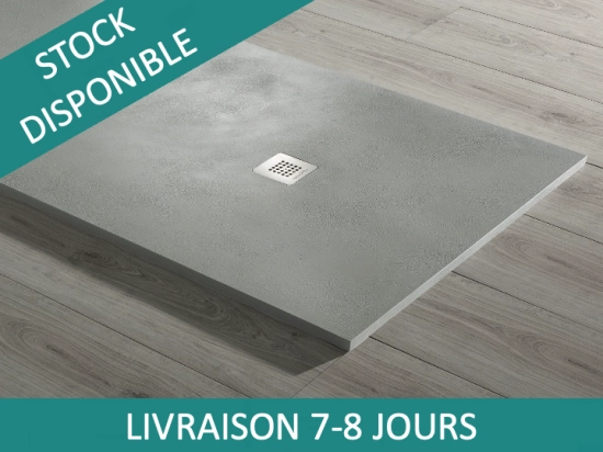 Receveur de douche, sur mesure ou re-coupable, largeur 65 à 210 cm X 65 à 100 cm, Garantie 5 ans, résine pleine masse PN24 de couleurs, LIVRAISON RAPIDE, OFFERTE